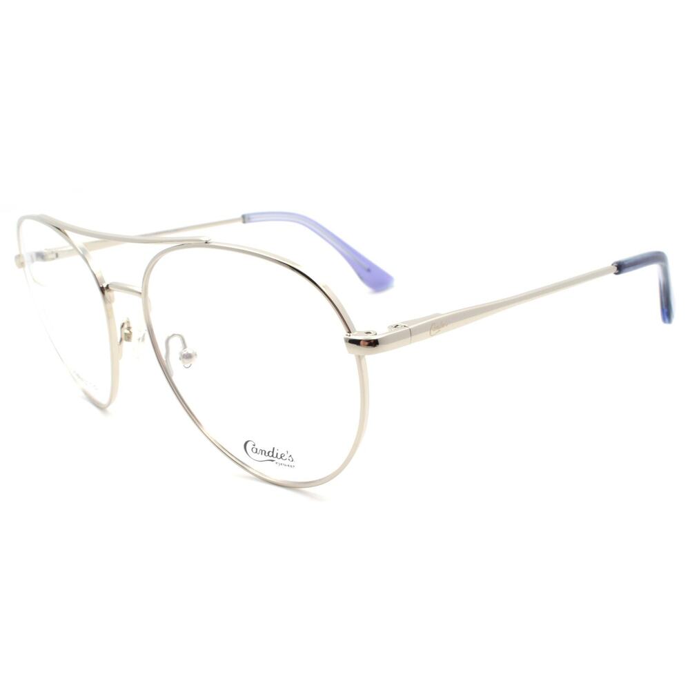 Candie's CA0173 010 Women's Eyeglasses Aviator 55-15-140 Shiny Light Nickeltin